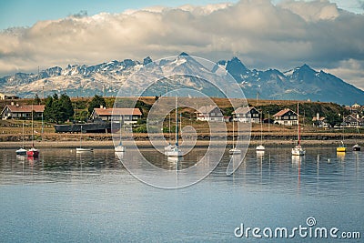 Ushuaia is theÂ capitalÂ ofÂ Tierra del Fuego Editorial Stock Photo